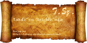Takács Szidónia névjegykártya